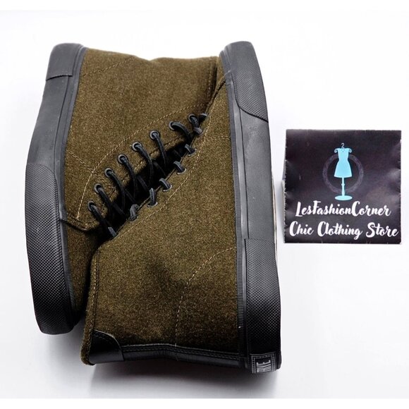 Frye Men's Olive Wool Rubber High-Top Ludlow Fashion Shoes Size 13 385 - Picture 9 of 16